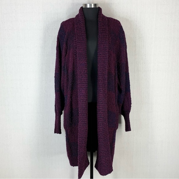 VTG 80s~Penbrooke Lane Retro Oversized/Slouchy Open Front Long Line Cardigan~SzM - Picture 2 of 14